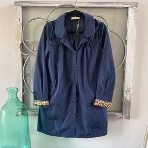 Rain jacket. Gently used. Navy, Two pocket sz Sm